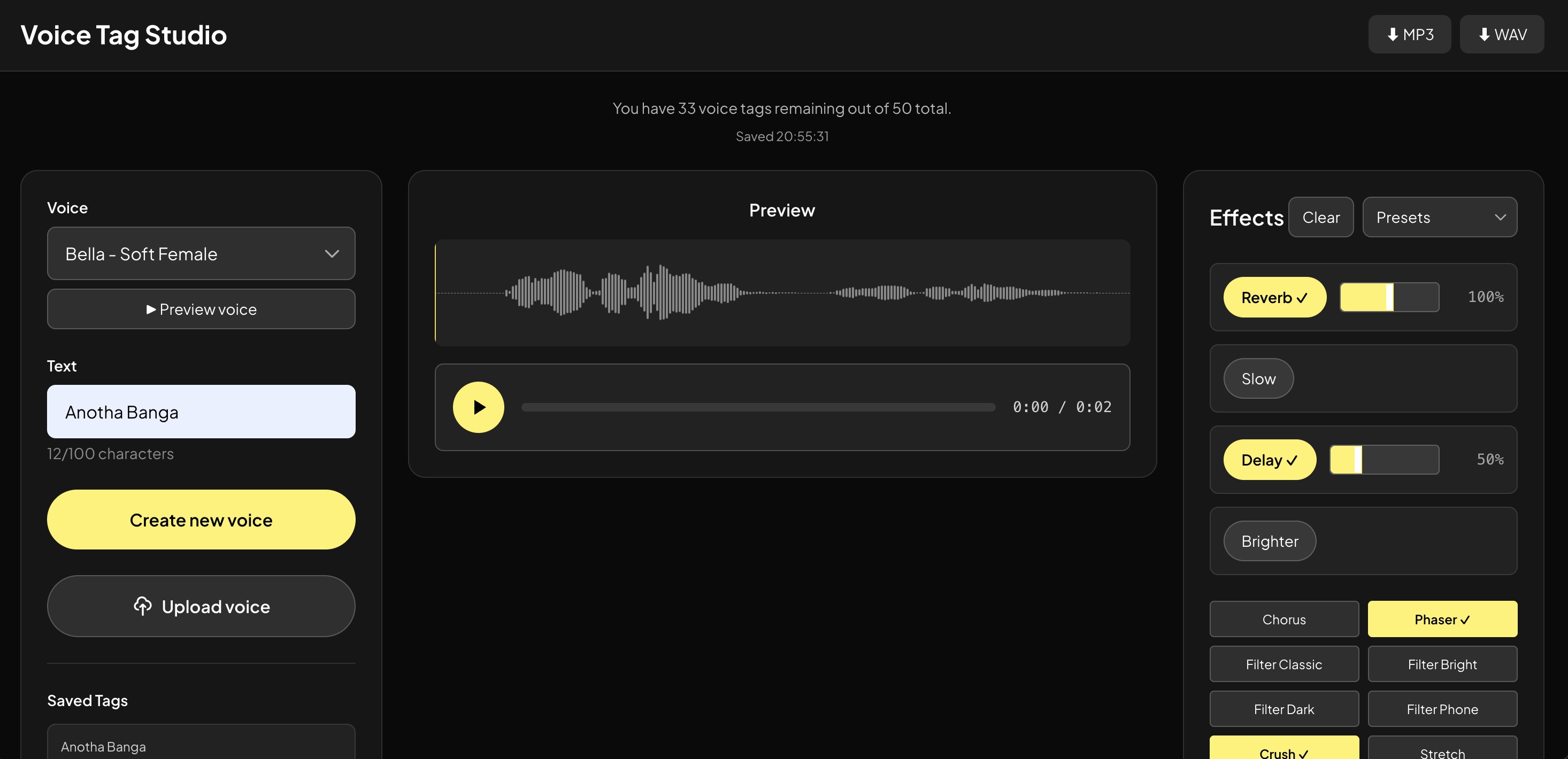 Voice Tag Studio Dashboard
